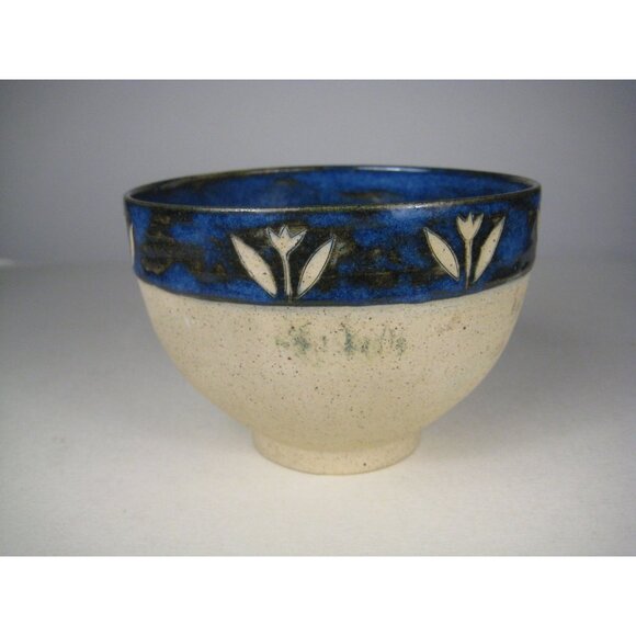 Handmade Ceramic Bowl 4 inch Floral Design Unique Pottery Art Decor Artisan - Picture 11 of 13